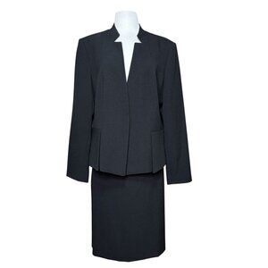Tahari Black Suit Skirt Jacket Set Plus Size 16